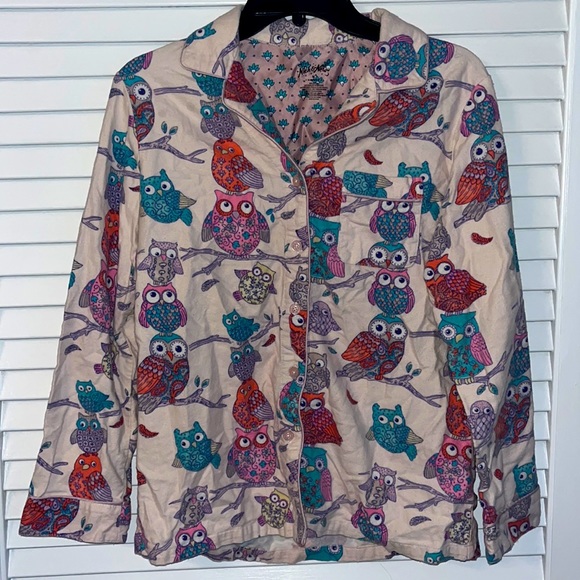 Nick & Nora Other - Nick & Nora Owl Print Flannel Pajama Shirt